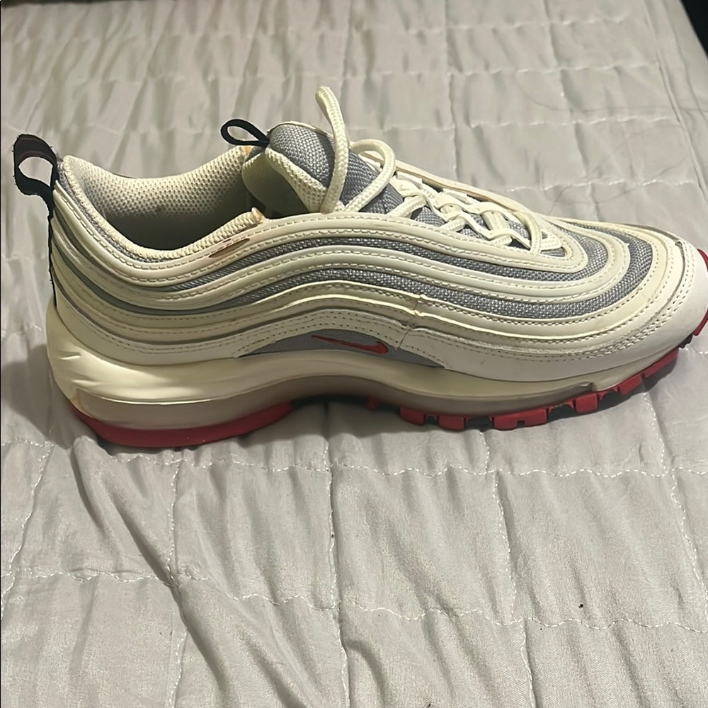 White and Gray Athletic Sneakers